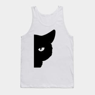 Black Cat Peeking At You Tank Top